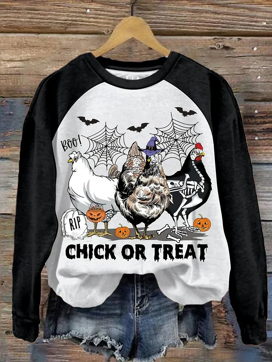 Vintage Crew Neck Halloween Sweatshirt