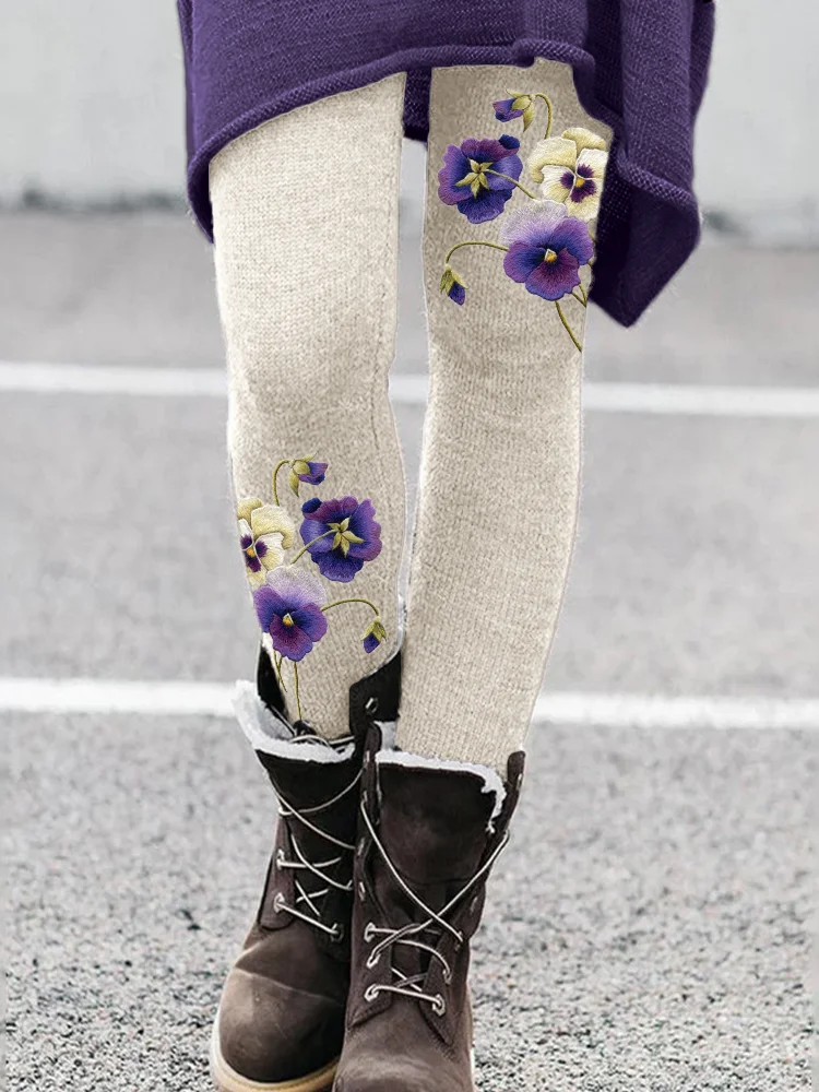 Women Floral Long Pants Casual Spring/Fall Trousers
