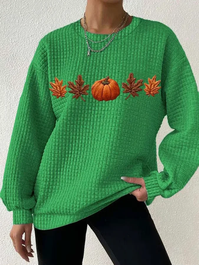 Casual Crew Neck Halloween Sweatshirt