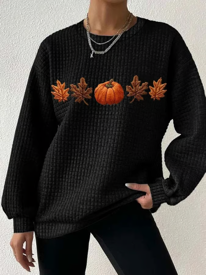 Casual Crew Neck Halloween Sweatshirt