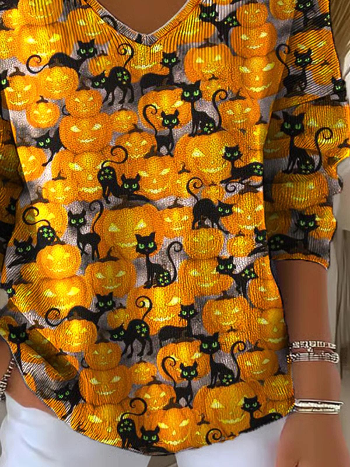 Women Cotton Cat Long Sleeve Comfy Casual Sweater