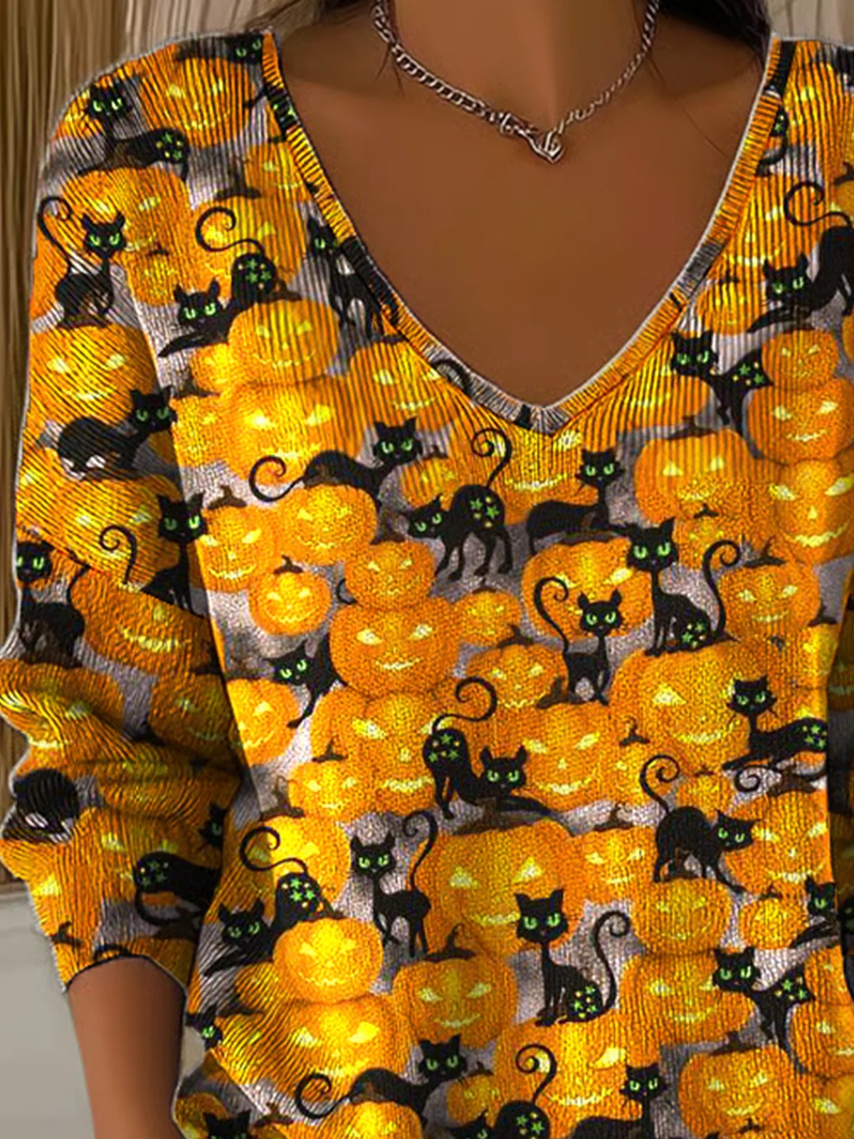 Women Cotton Cat Long Sleeve Comfy Casual Sweater