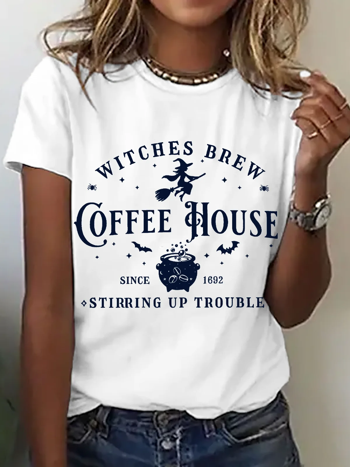 Casual Halloween Crew Neck Short Sleeve T-shirt