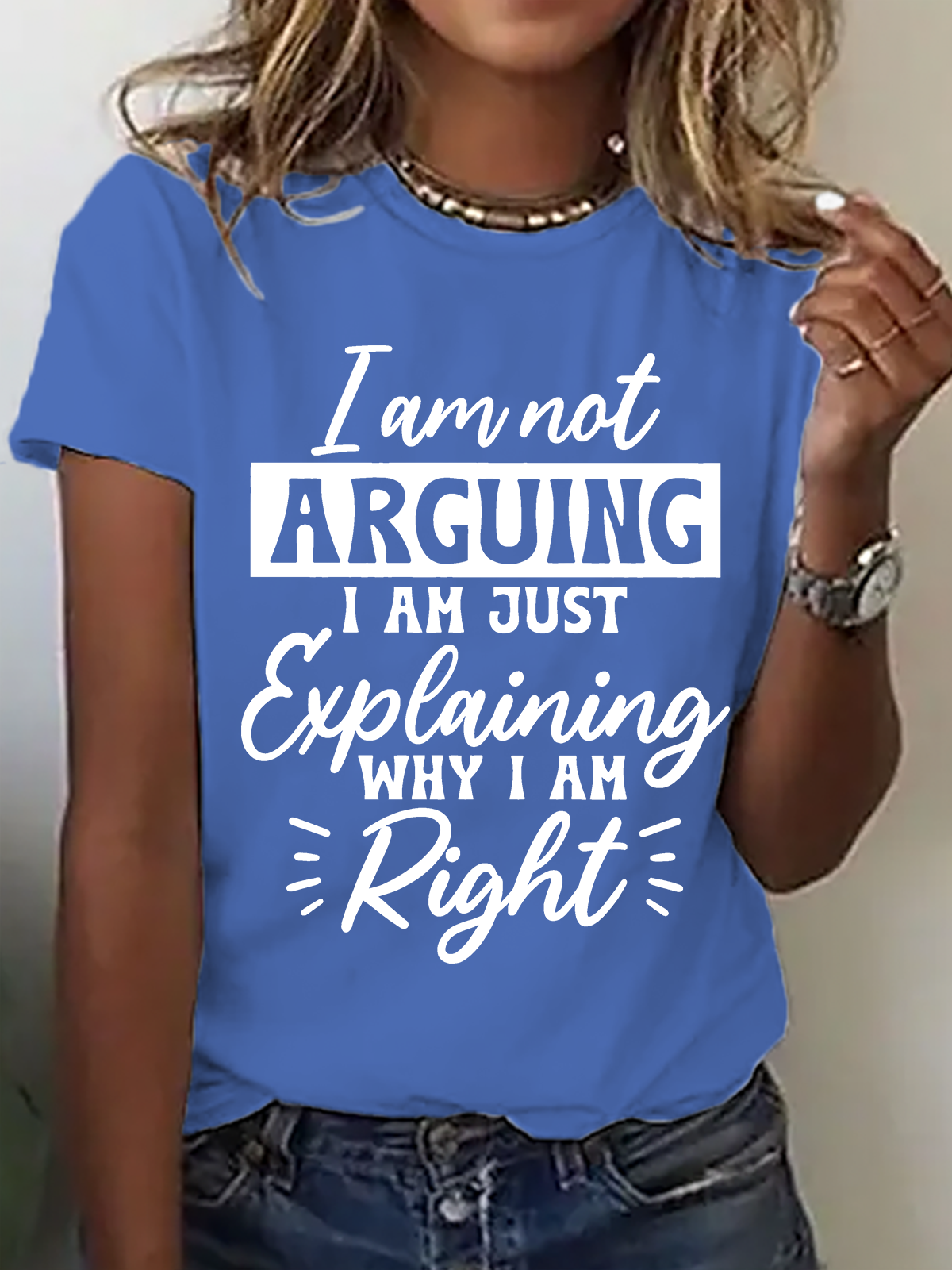 Casual Text Letters Crew Neck Short Sleeve T-shirt