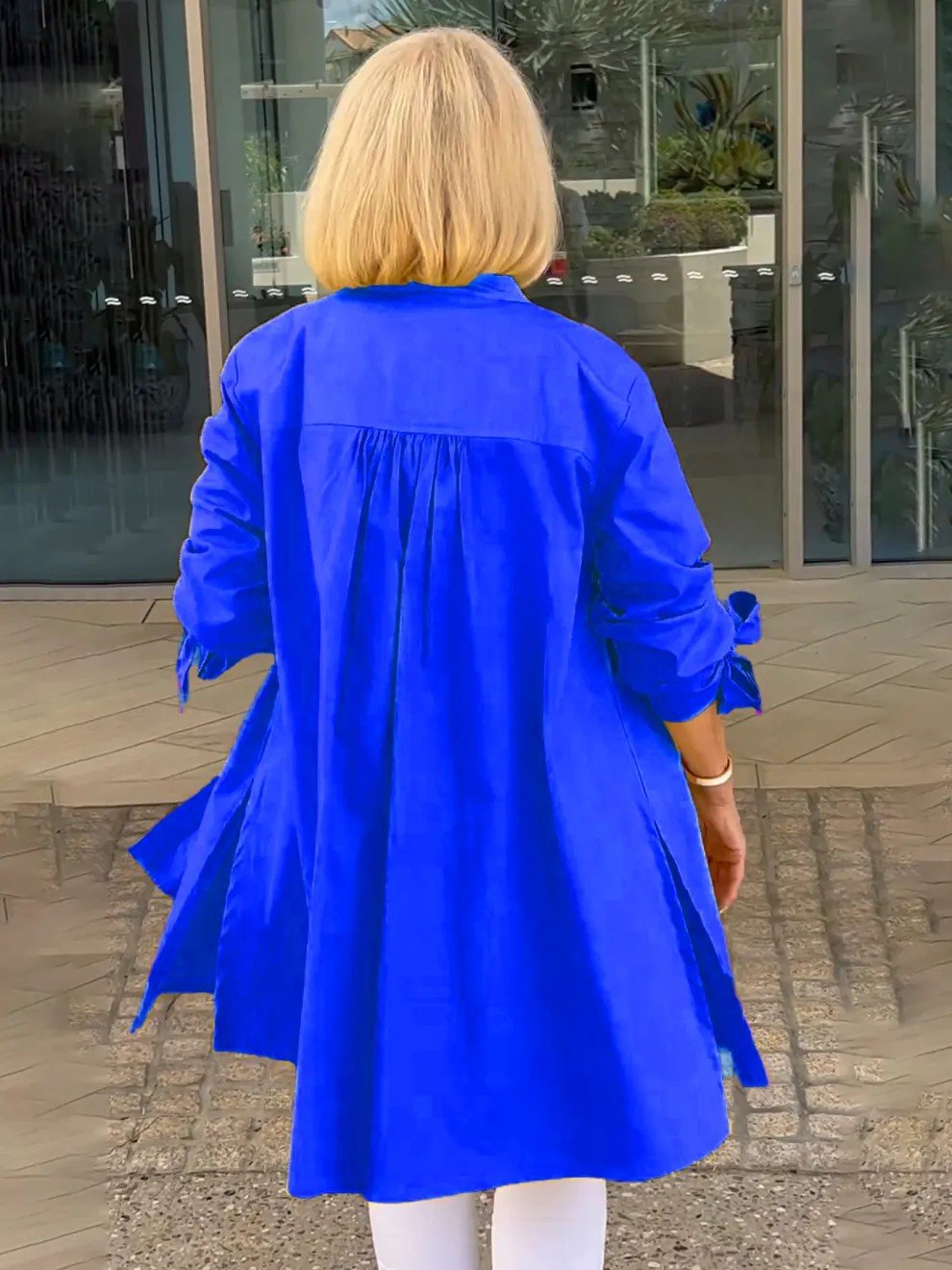 Long Sleeve Plain Regular Micro-Elasticity Loose Shirt For Women