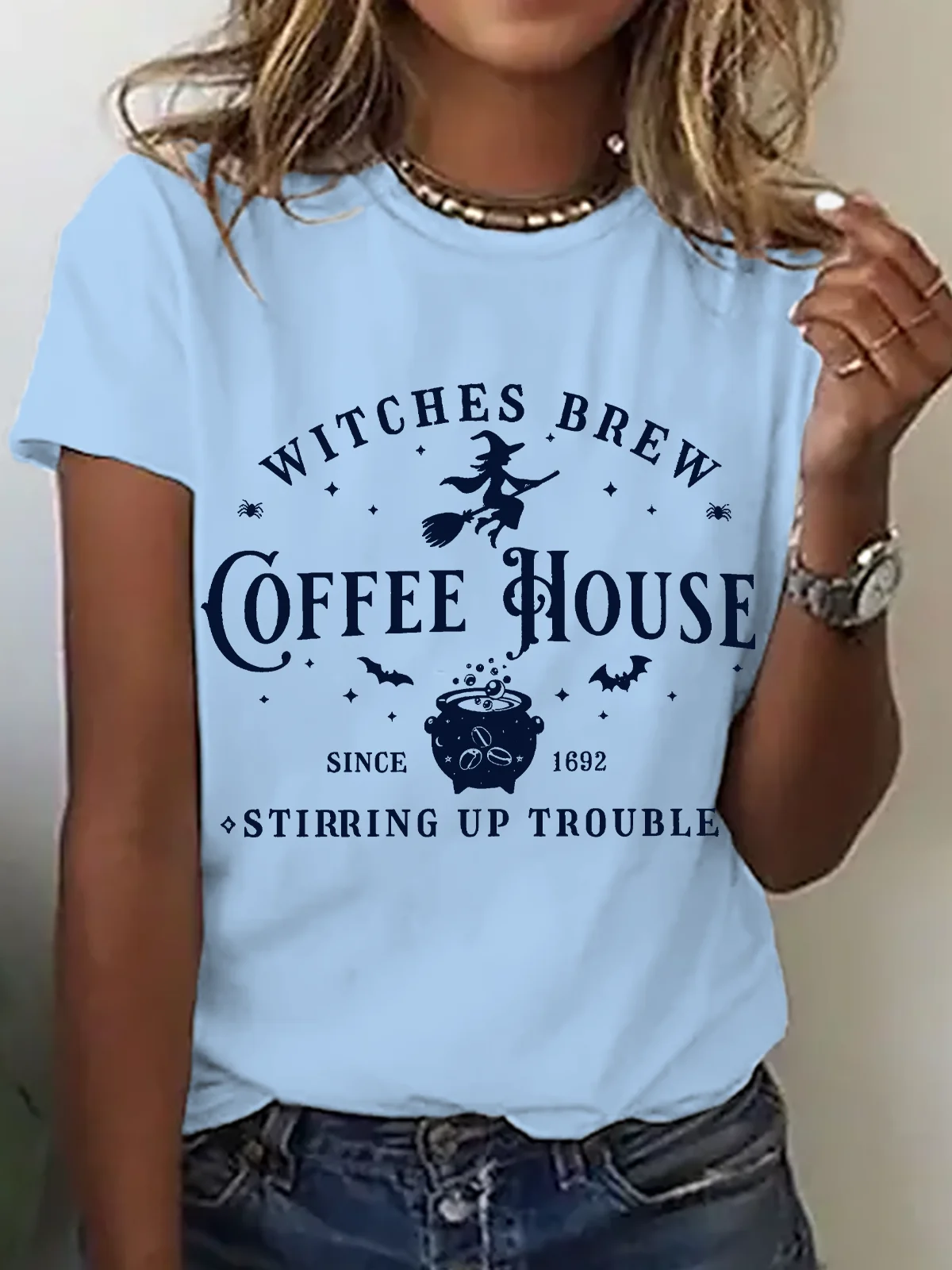 Casual Halloween Crew Neck Short Sleeve T-shirt