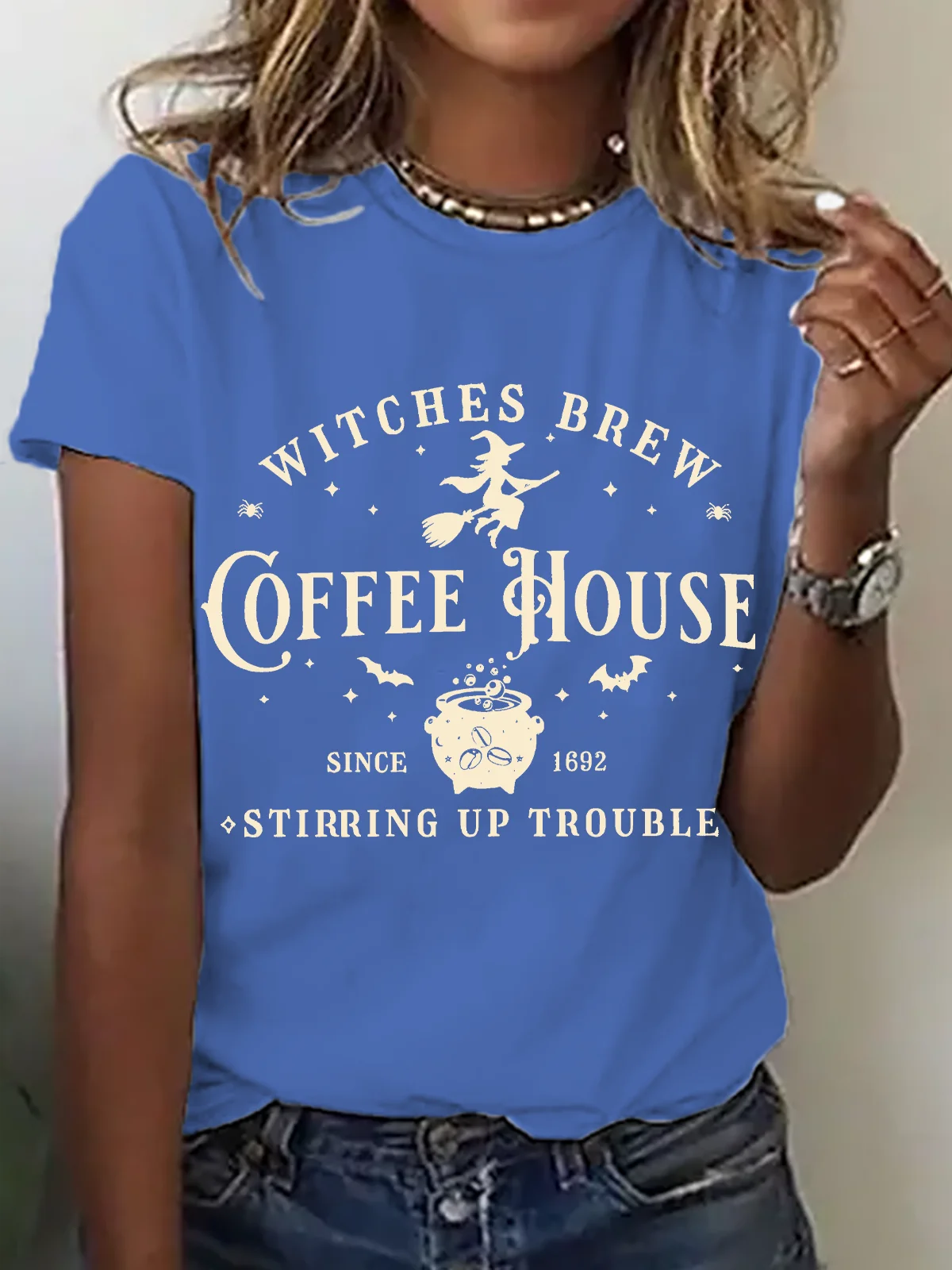 Casual Halloween Crew Neck Short Sleeve T-shirt