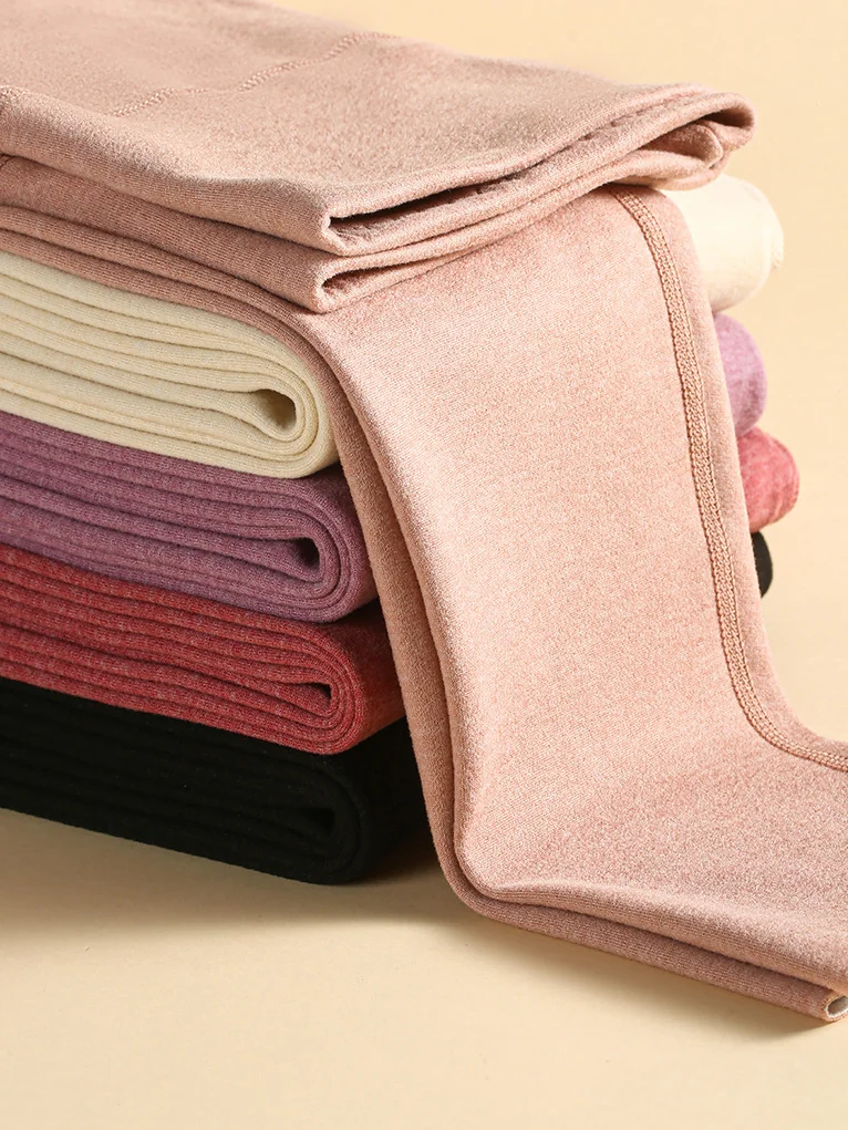 Casual Plain Basics Soft Clouds Fleece Leggings All Season Ankle Pants Leggings