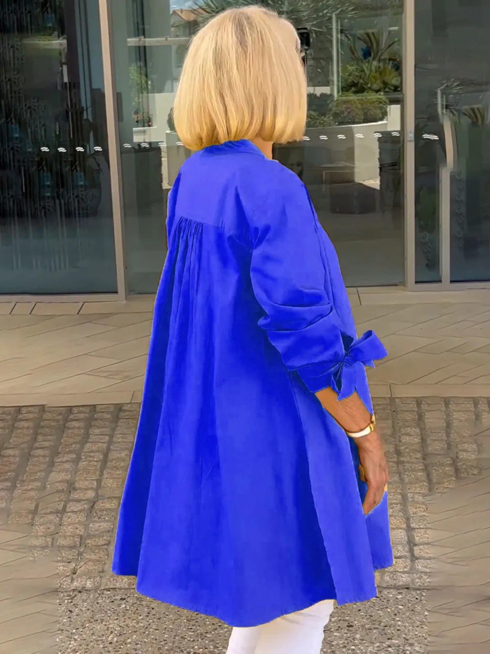 Long Sleeve Plain Regular Micro-Elasticity Loose Shirt For Women