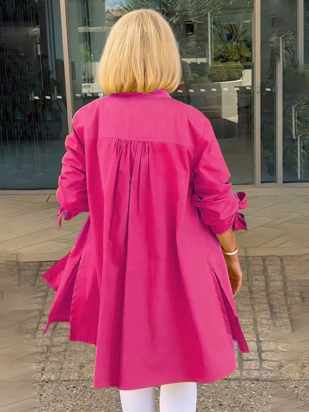 Long Sleeve Plain Regular Micro-Elasticity Loose Shirt For Women