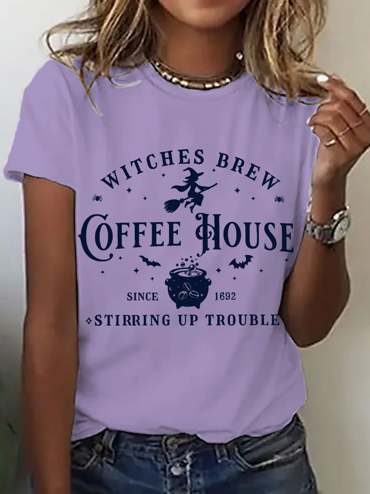 Casual Halloween Crew Neck Short Sleeve T-shirt