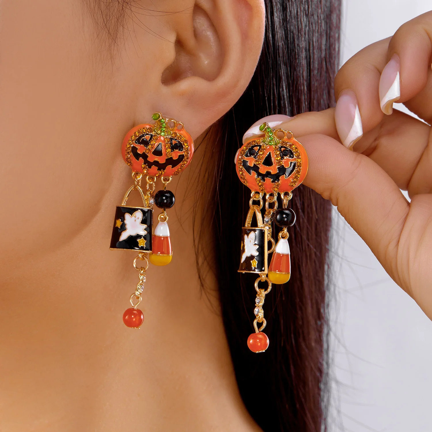 Halloween Earrings Pumpkin Gothic Tassel Women's Earrings