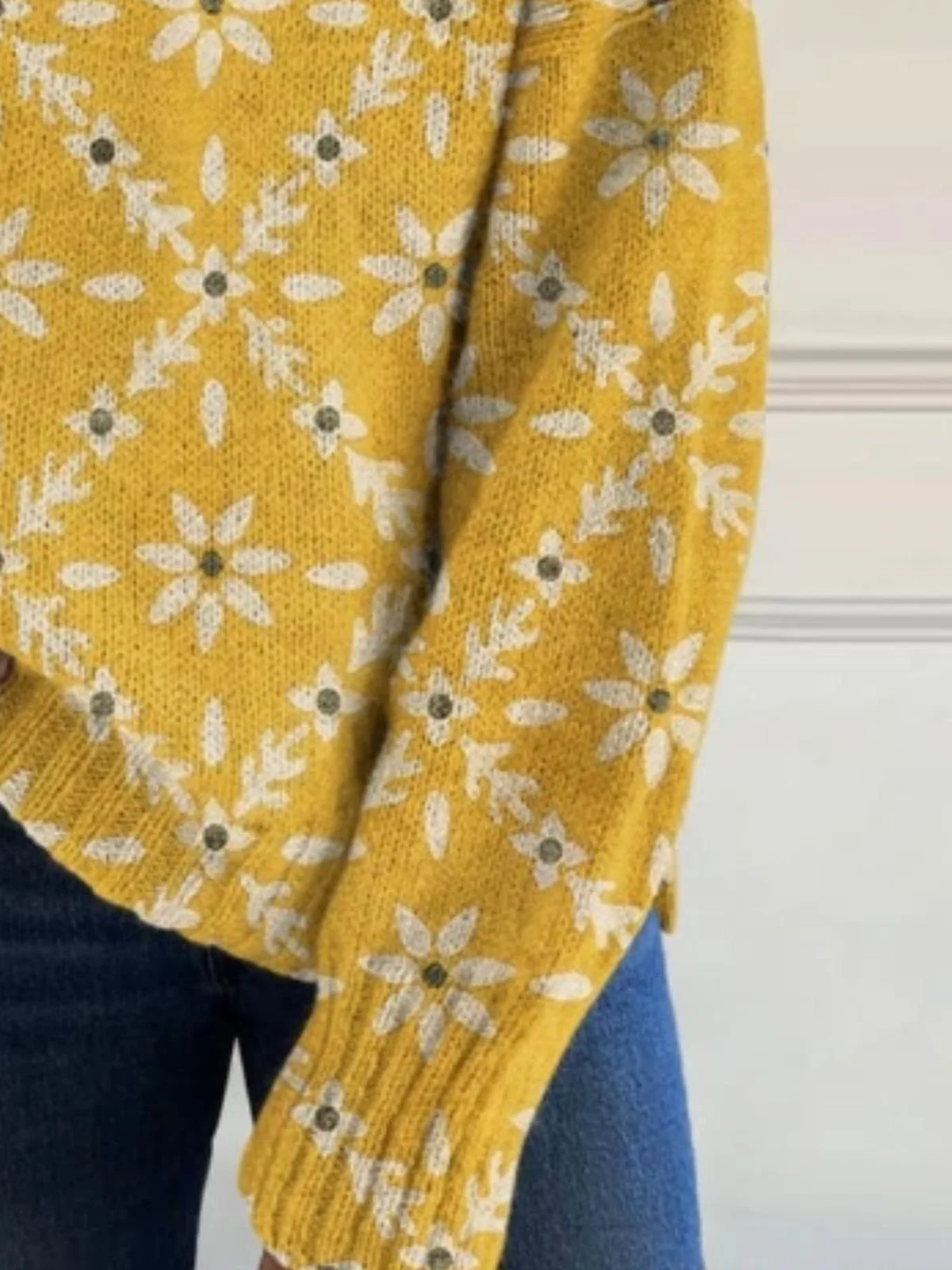 Women Floral Long Sleeve Comfy Casual Sweater