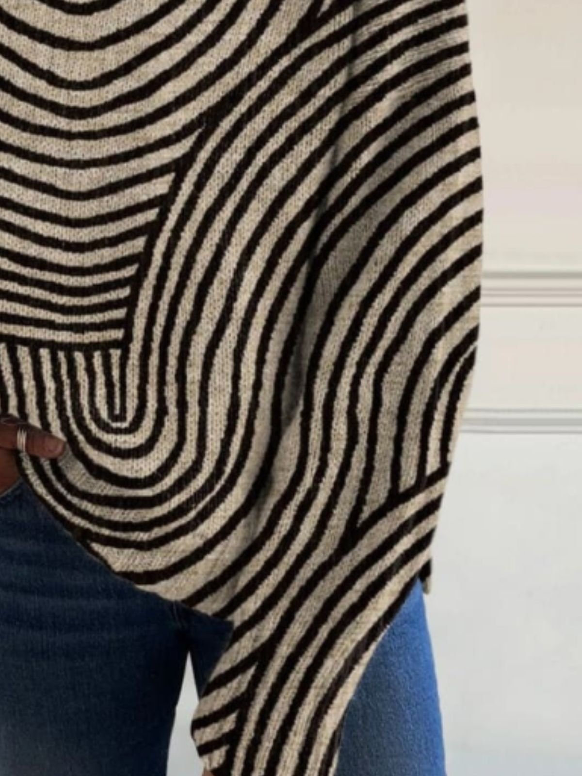 Women Striped Long Sleeve Comfy Casual Sweater