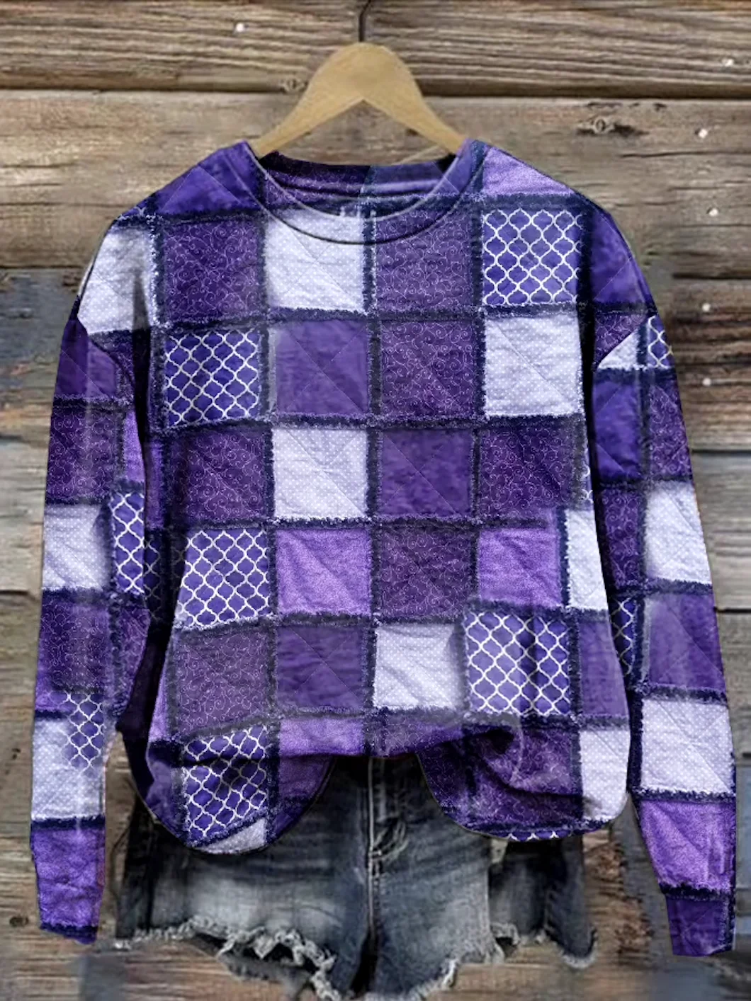 Casual Crew Neck Text Letters Sweatshirt