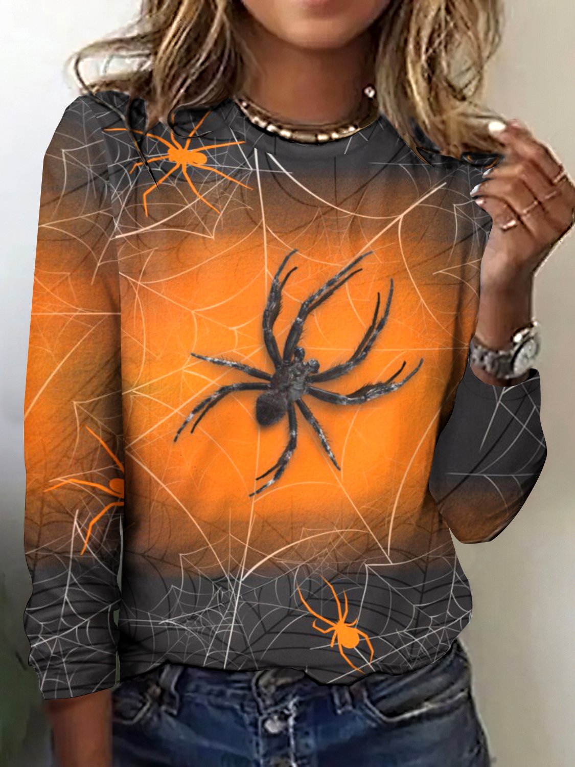 Vintage Animal Crew Neck Long Sleeve T-shirt