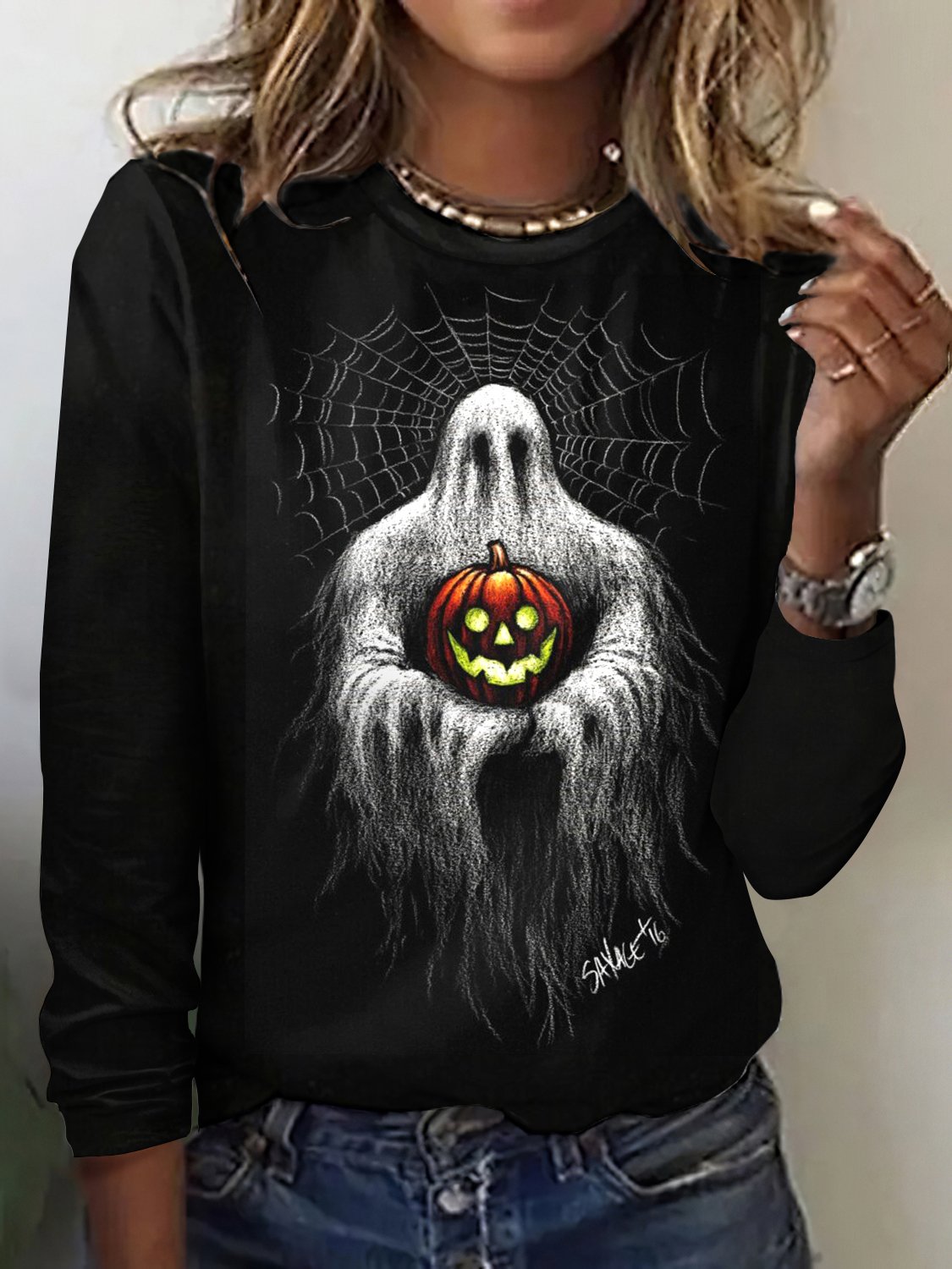 Vintage Animal Crew Neck Long Sleeve T-shirt