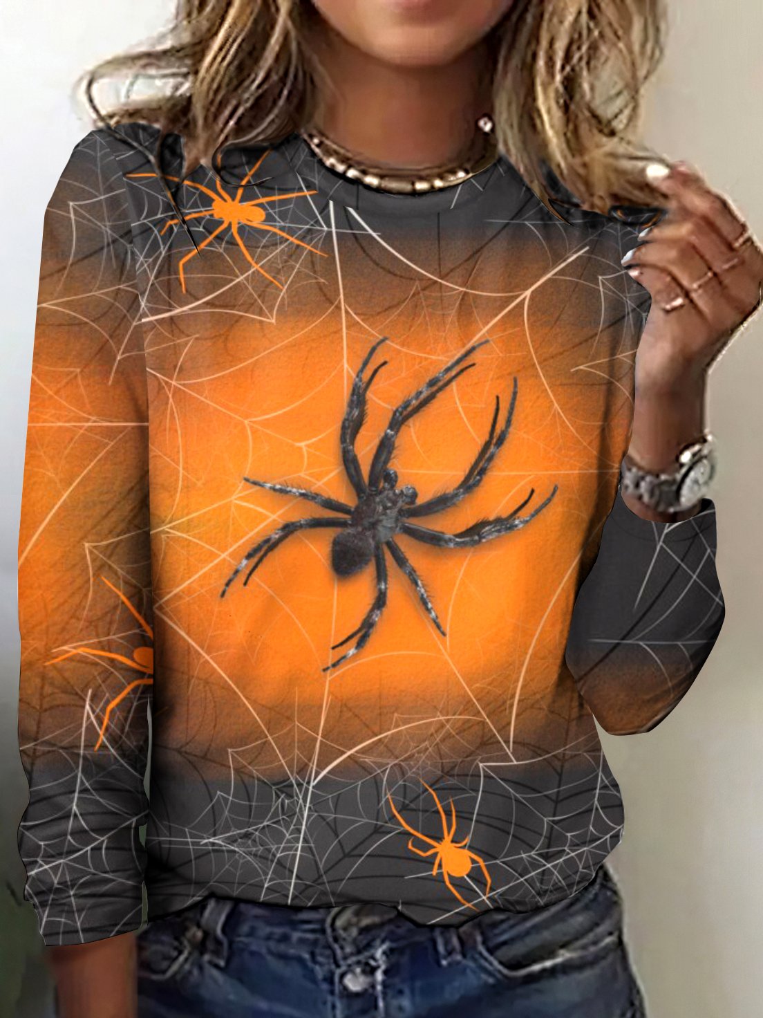 Vintage Animal Crew Neck Long Sleeve T-shirt