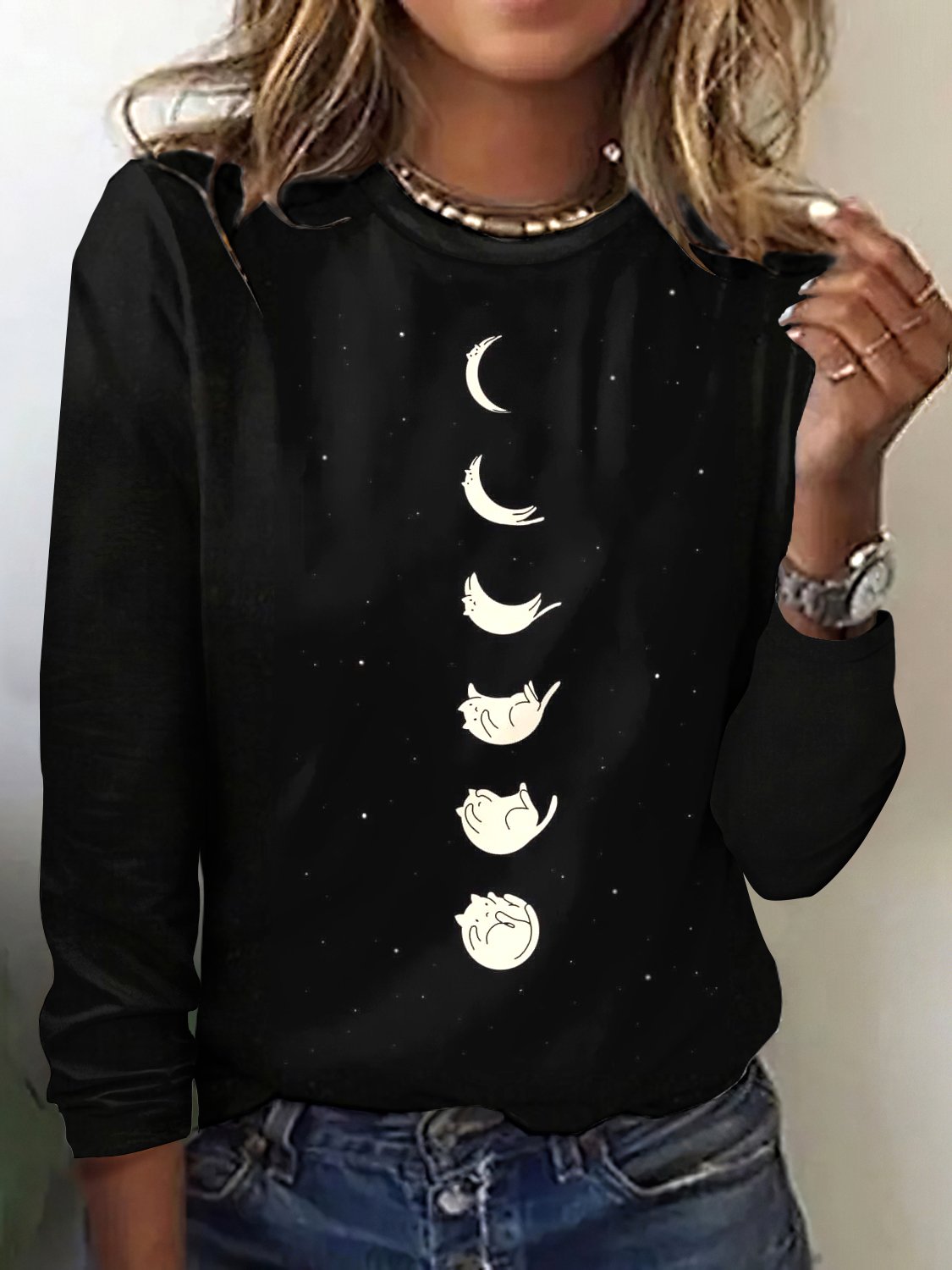 Vintage Animal Crew Neck Long Sleeve T-shirt