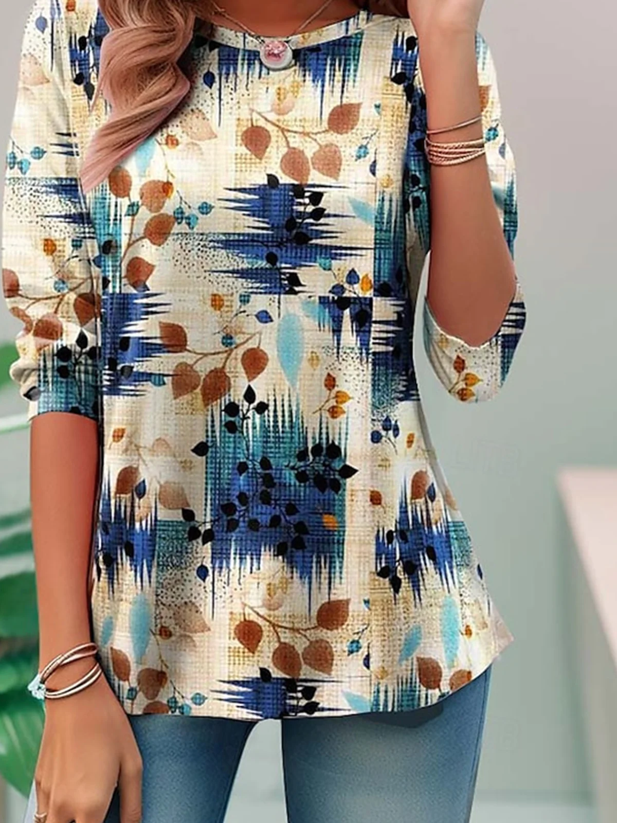 Casual Striped Crew Neck Long Sleeve T-shirt