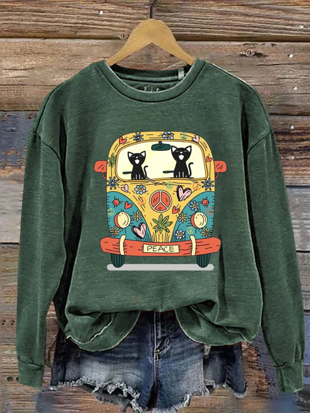 Vintage Crew Neck Animal Sweatshirt