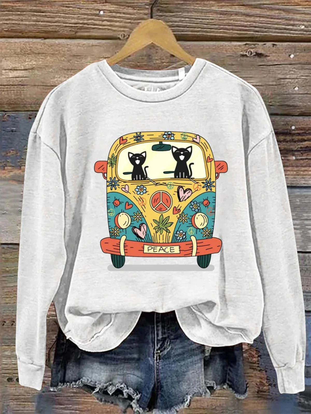 Vintage Crew Neck Animal Sweatshirt