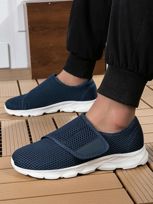 Casual Plain Hook And Loop Low Heel Fly Woven Shoes Split Joint