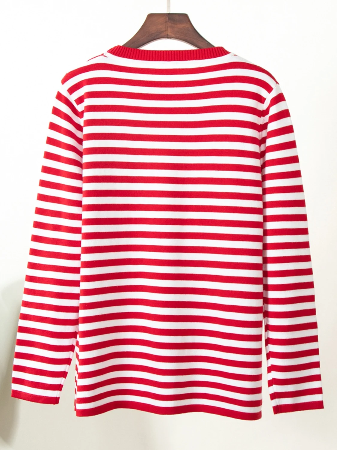 Women Striped Long Sleeve Comfy Street Split Joint Sweater