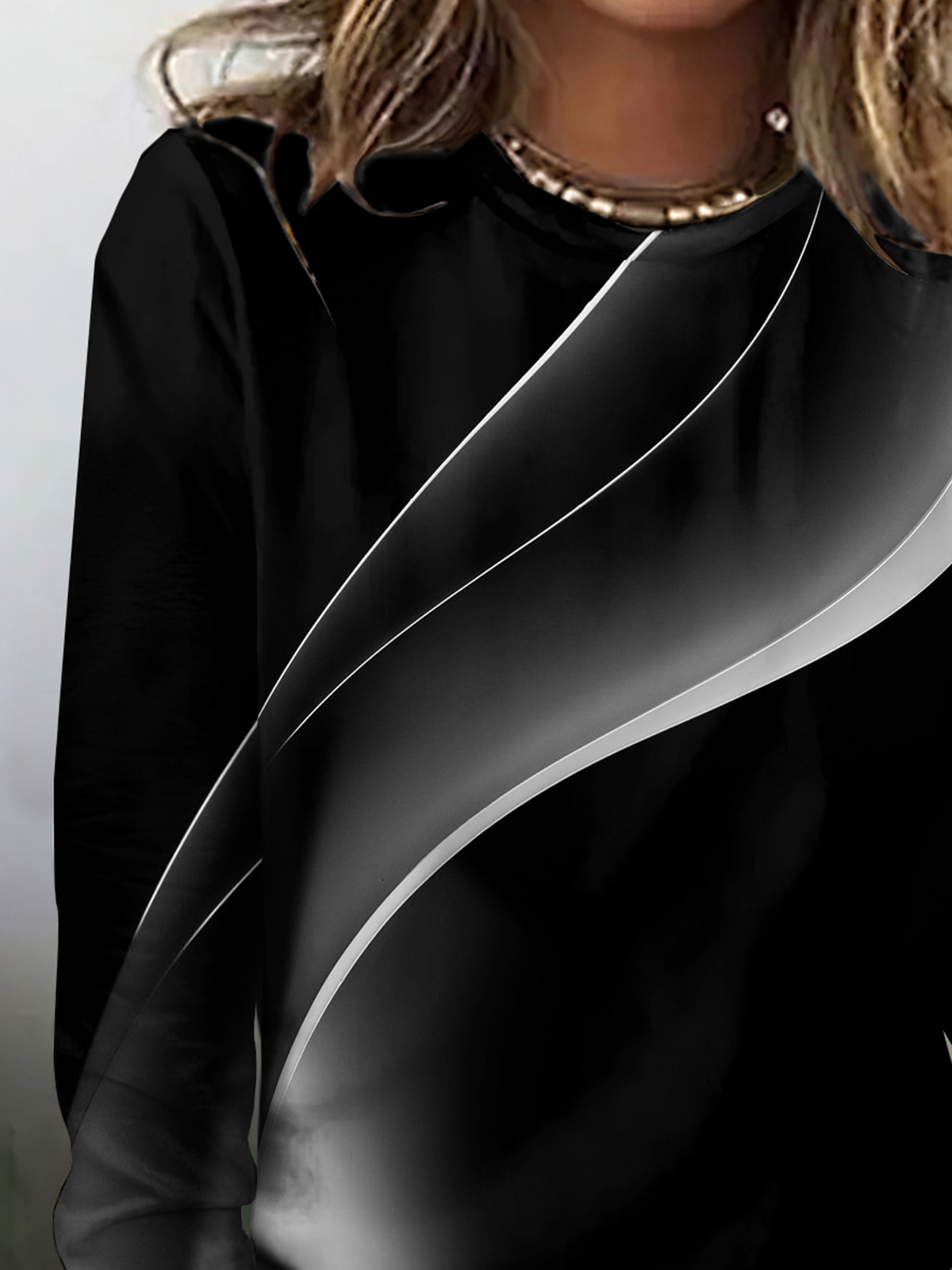 Vintage Striped Crew Neck Long Sleeve T-shirt