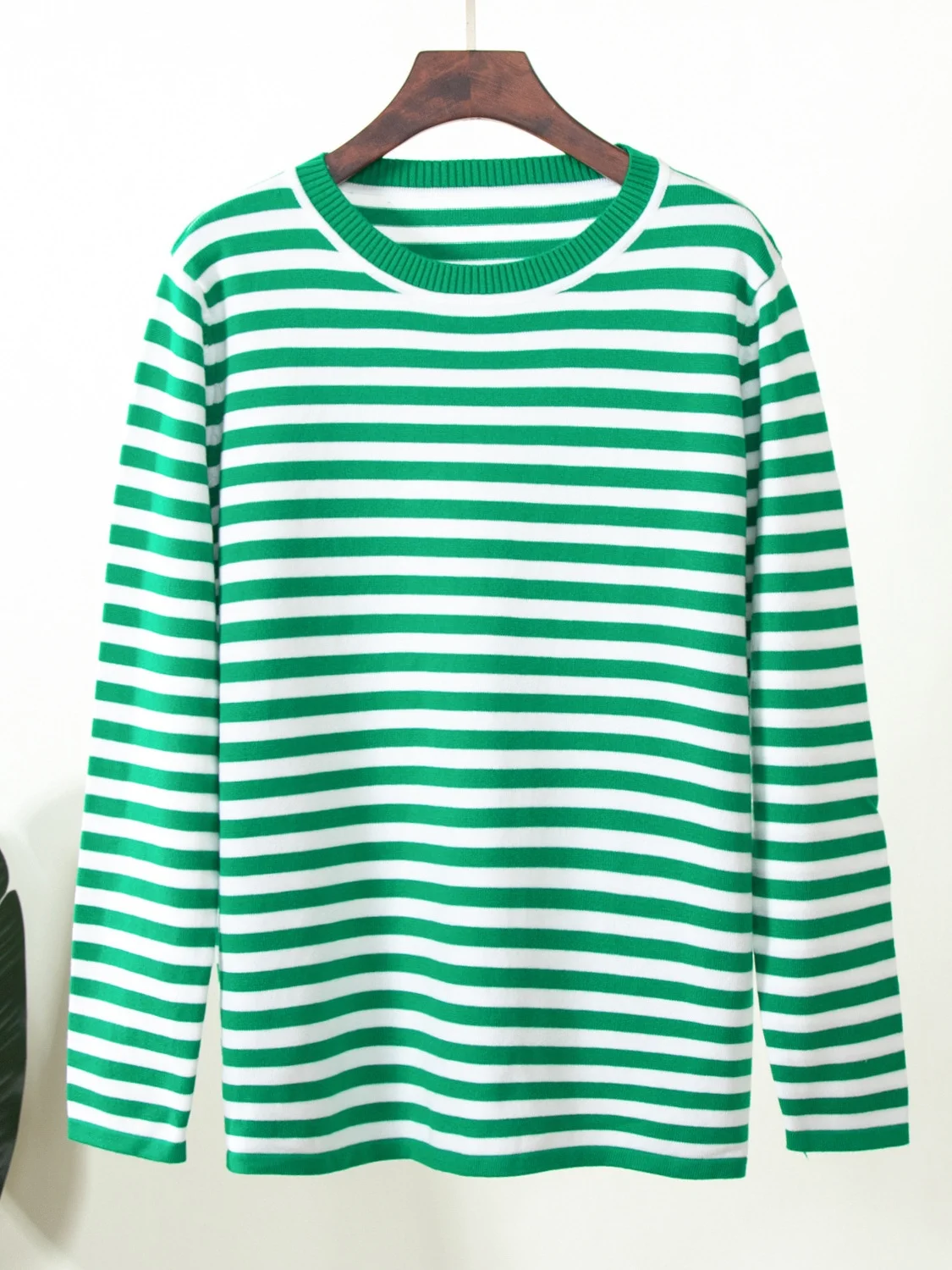 Women Striped Long Sleeve Comfy Street Split Joint Sweater