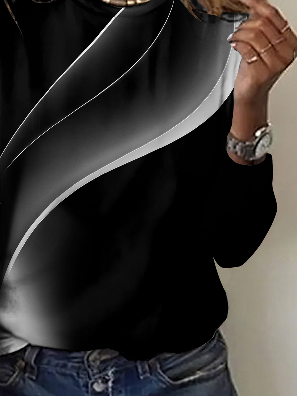 Vintage Striped Crew Neck Long Sleeve T-shirt