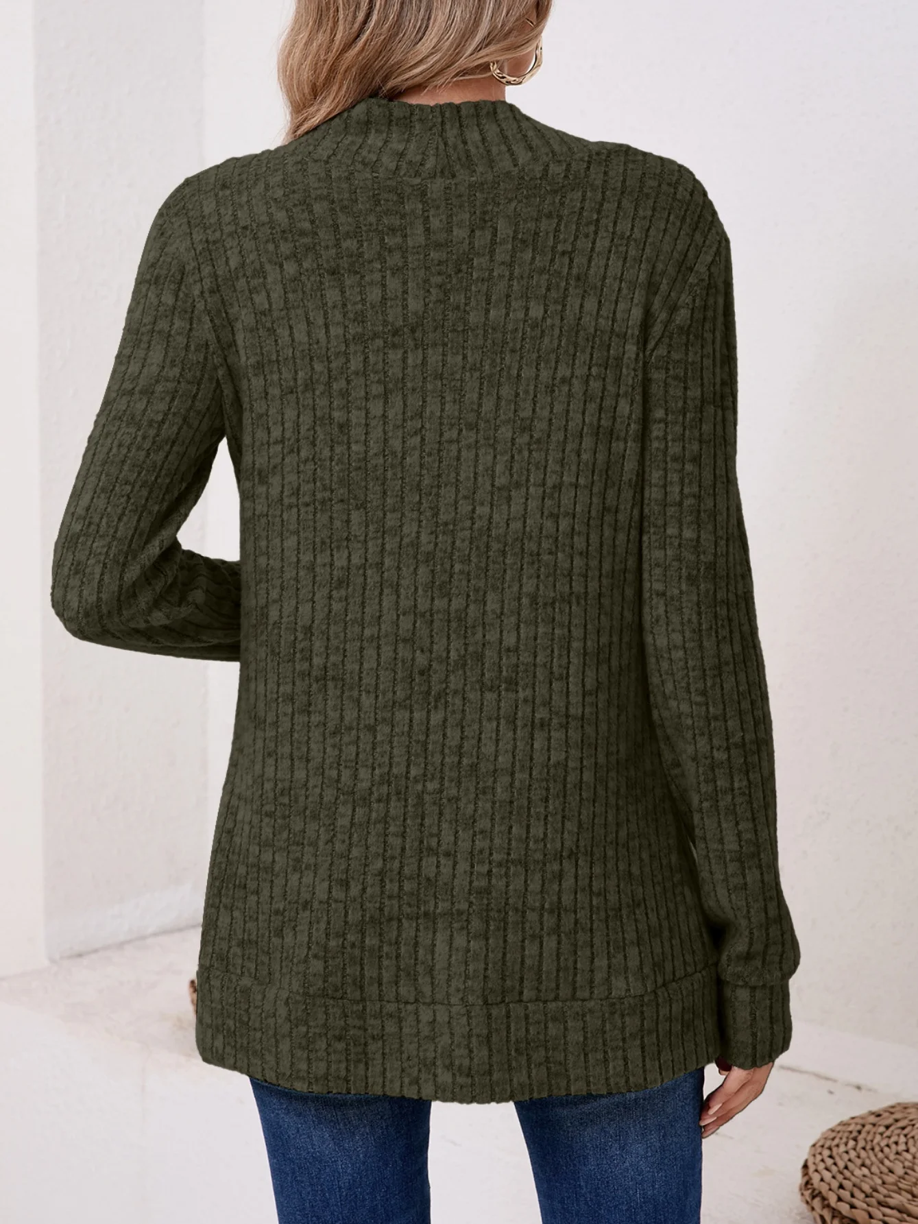 Women Spring/Fall Outerwear Vintage Split Joint Plain Long Sleeve Jacket