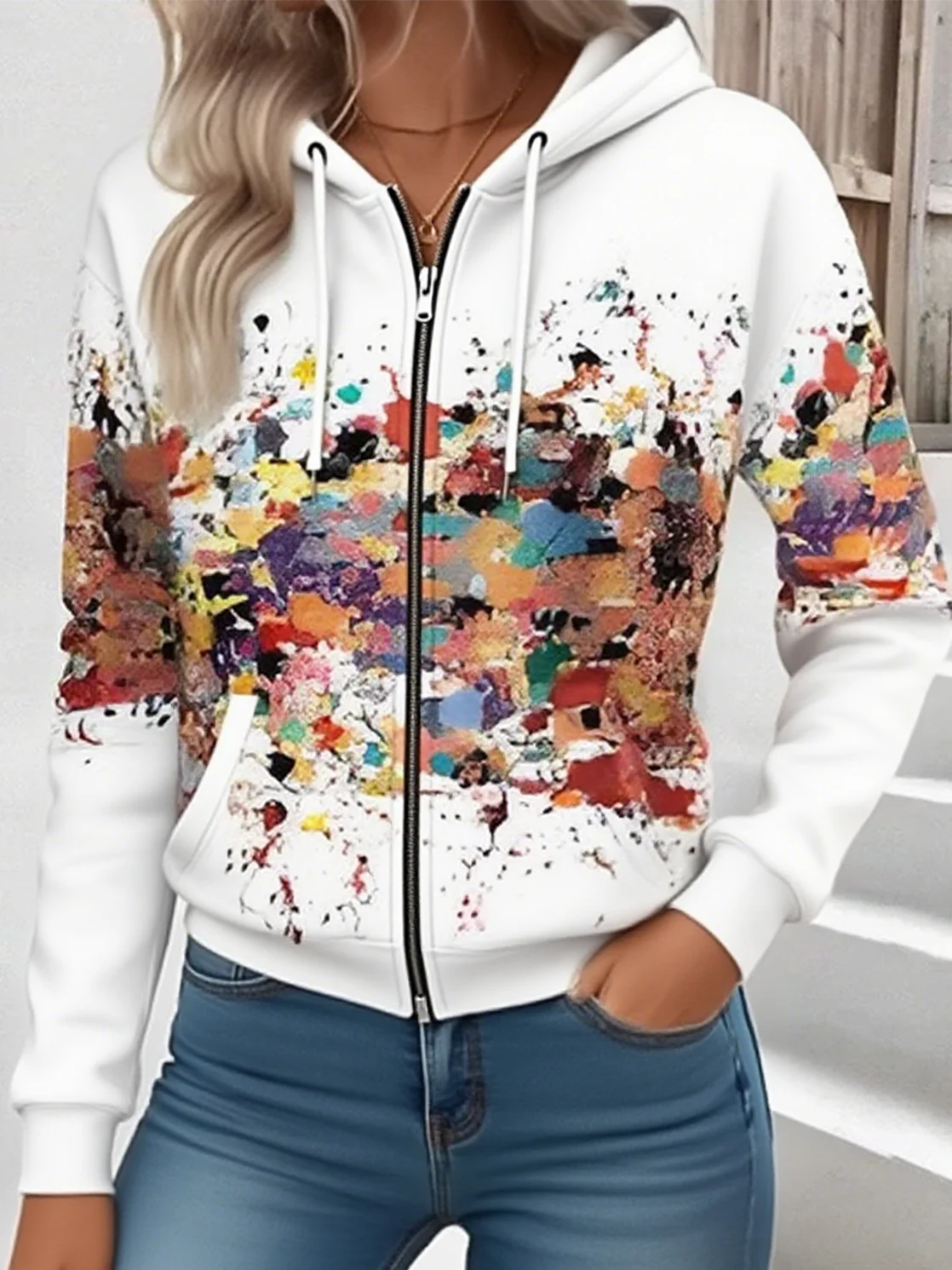 Vintage Hoodie Gradient Pattern Hoodie