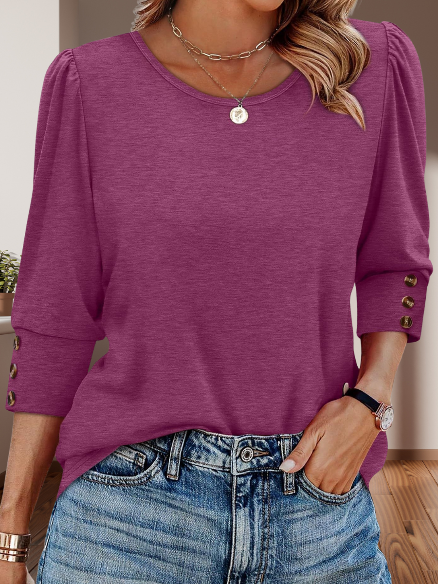 Vintage Geometric V Neck Long Sleeve T-shirt