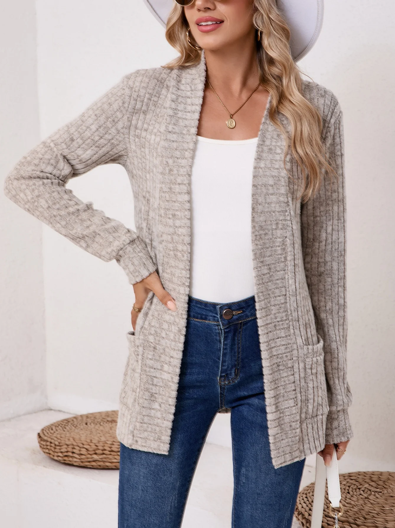 Women Spring/Fall Outerwear Vintage Split Joint Plain Long Sleeve Jacket