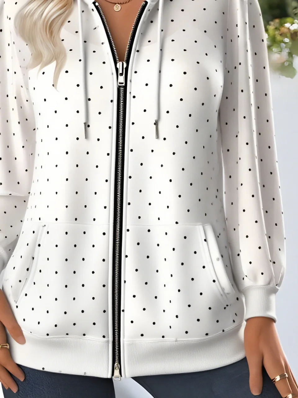 Vintage Hoodie Polka Dots Hoodie