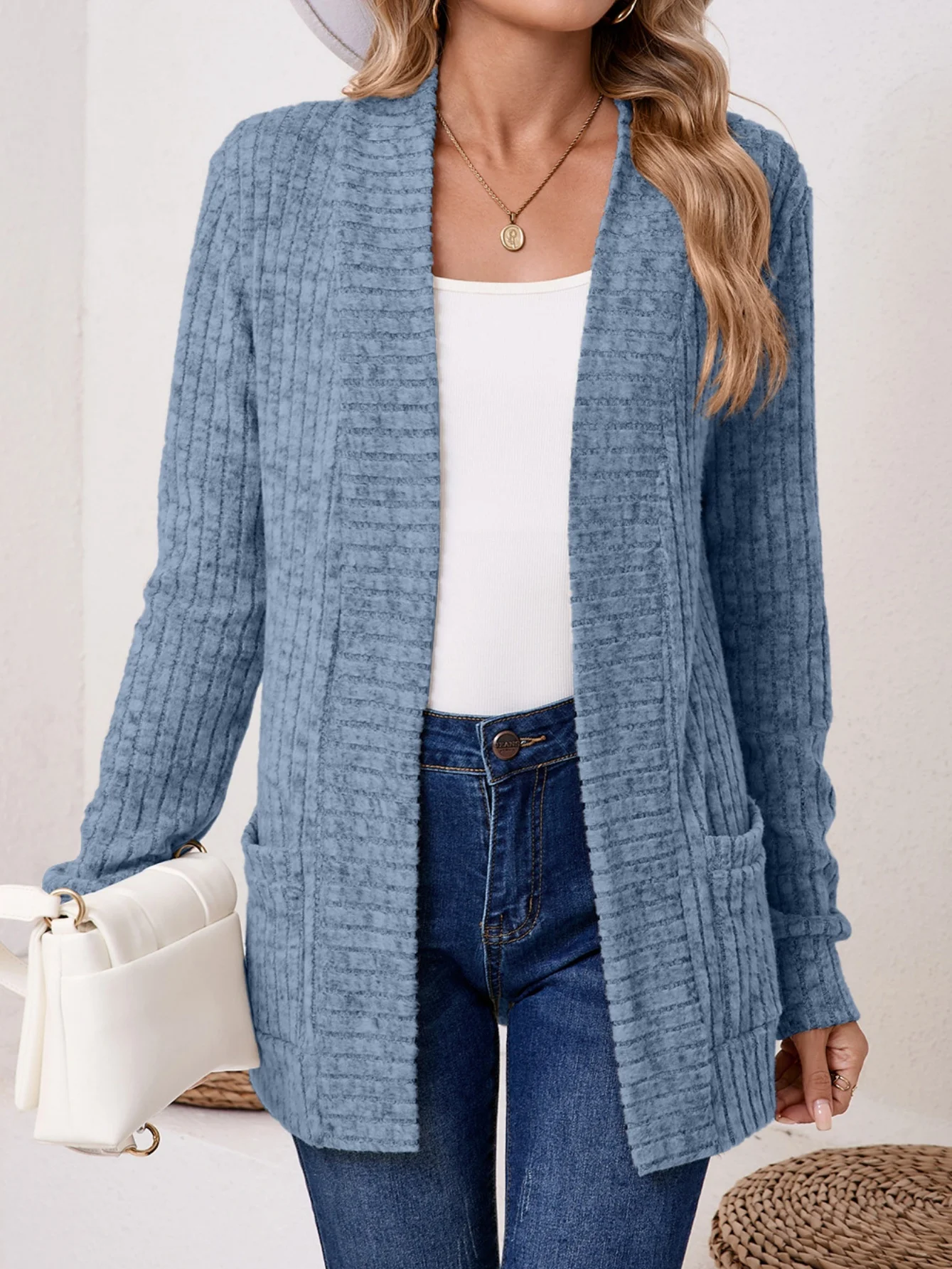 Women Spring/Fall Outerwear Vintage Split Joint Plain Long Sleeve Jacket