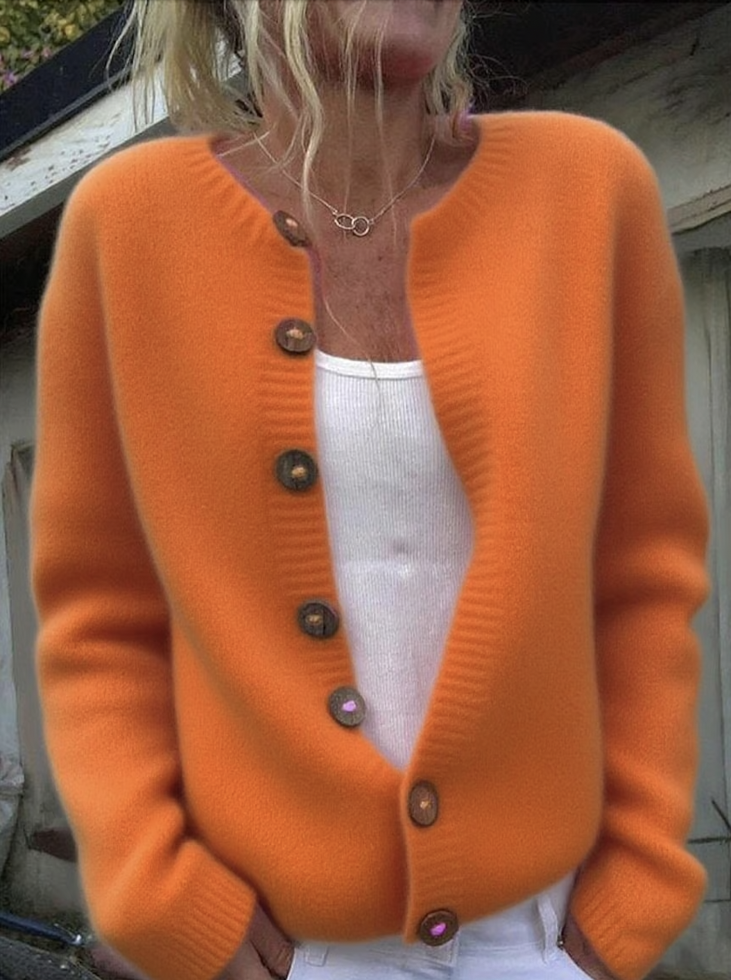 Women Wool/Knitting Plain Long Sleeve Comfy Casual Cardigan