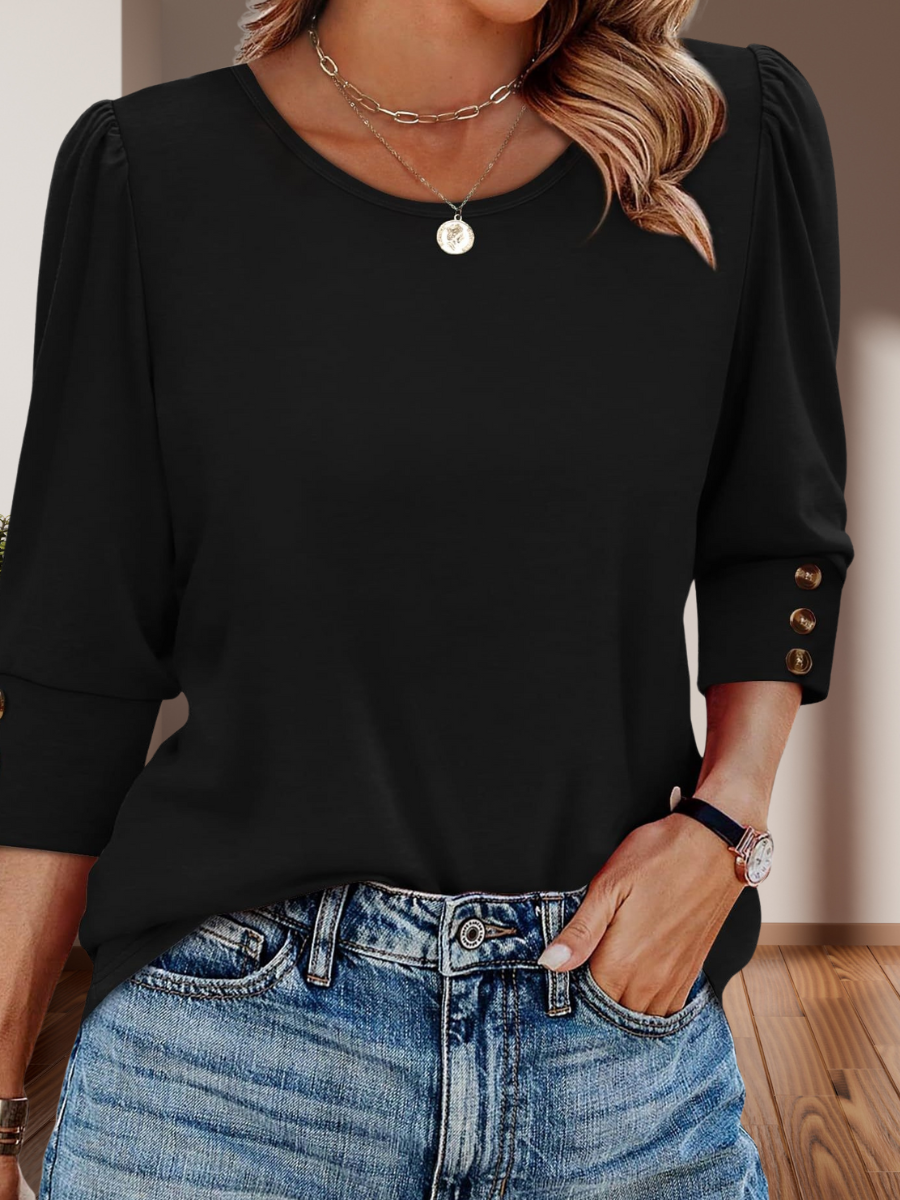 Vintage Geometric V Neck Long Sleeve T-shirt