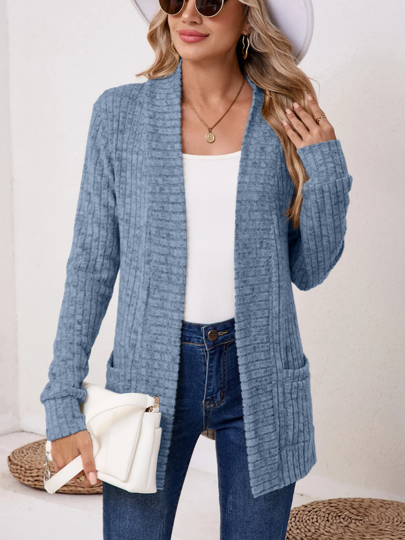 Women Spring/Fall Outerwear Vintage Split Joint Plain Long Sleeve Jacket