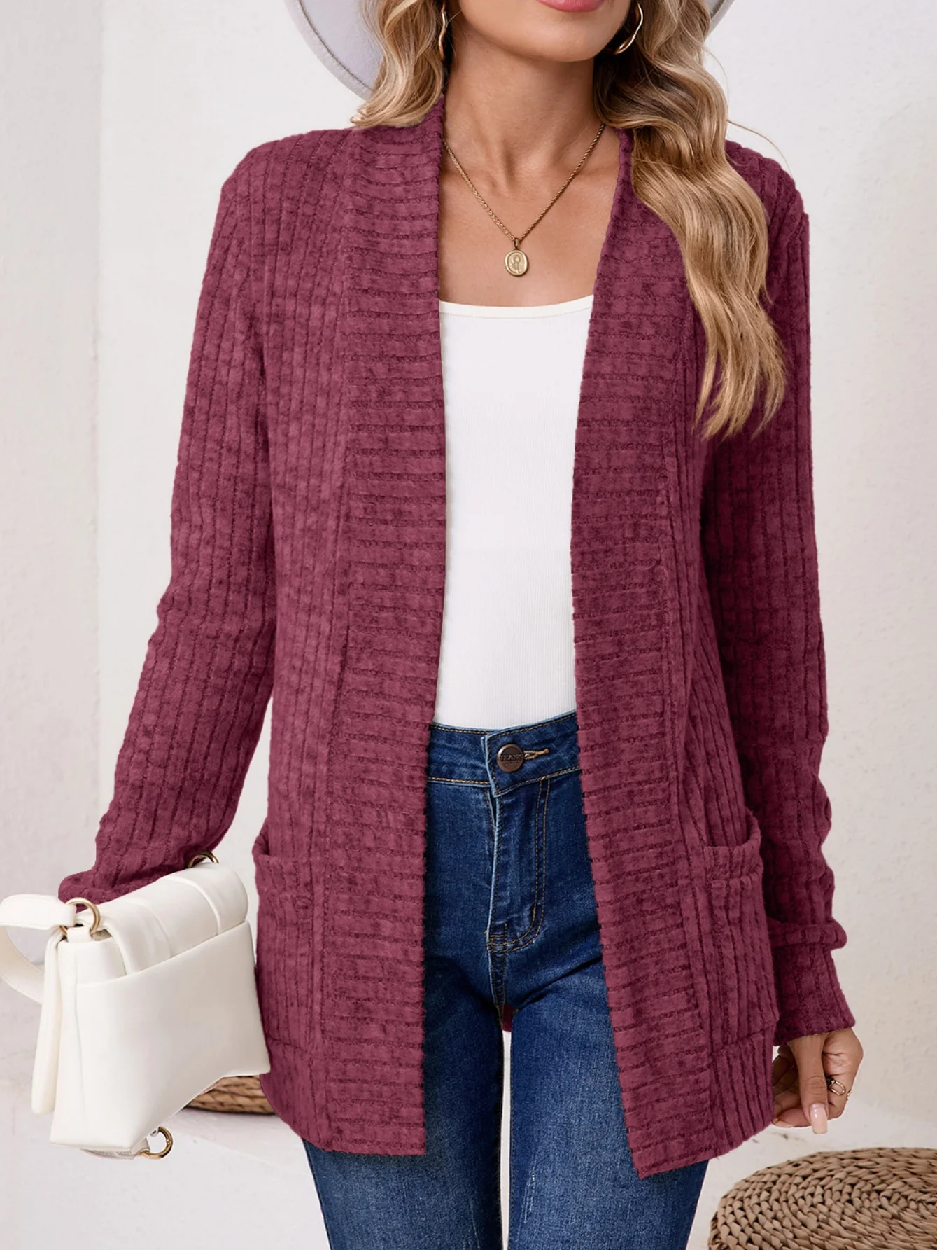 Women Spring/Fall Outerwear Vintage Split Joint Plain Long Sleeve Jacket