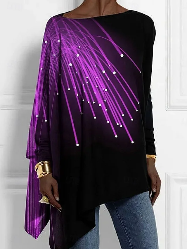 Vintage Crew Neck Striped Sweatshirt