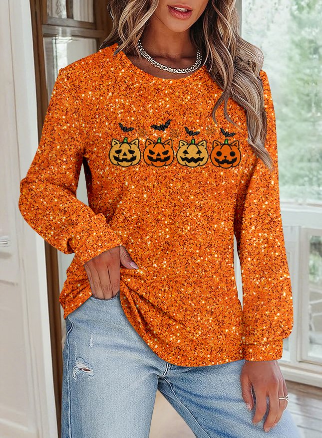 Casual Crew Neck Plain Sweatshirt