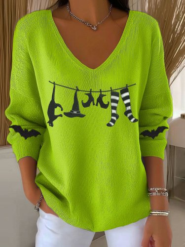 Women Cotton Halloween Long Sleeve Comfy Casual Sweater
