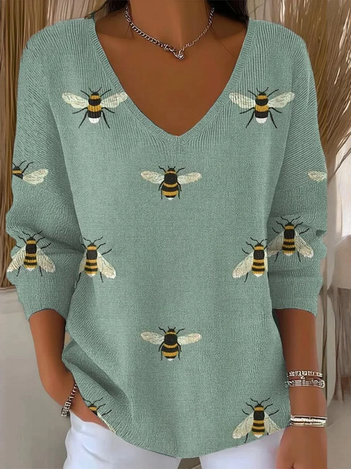 Women Cotton Animal Long Sleeve Comfy Casual Sweater