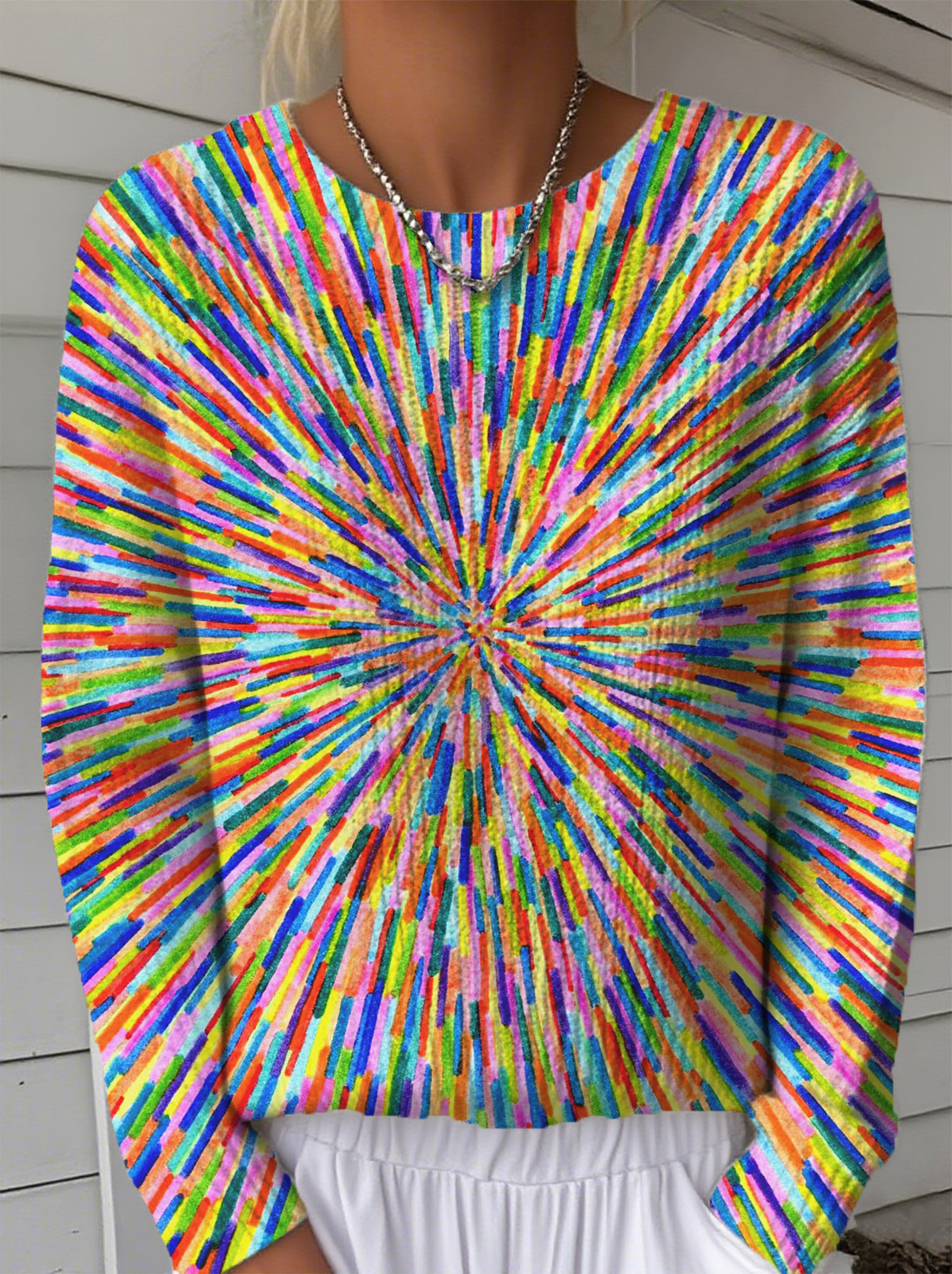 Women Striped Long Sleeve Comfy Vintage Sweater