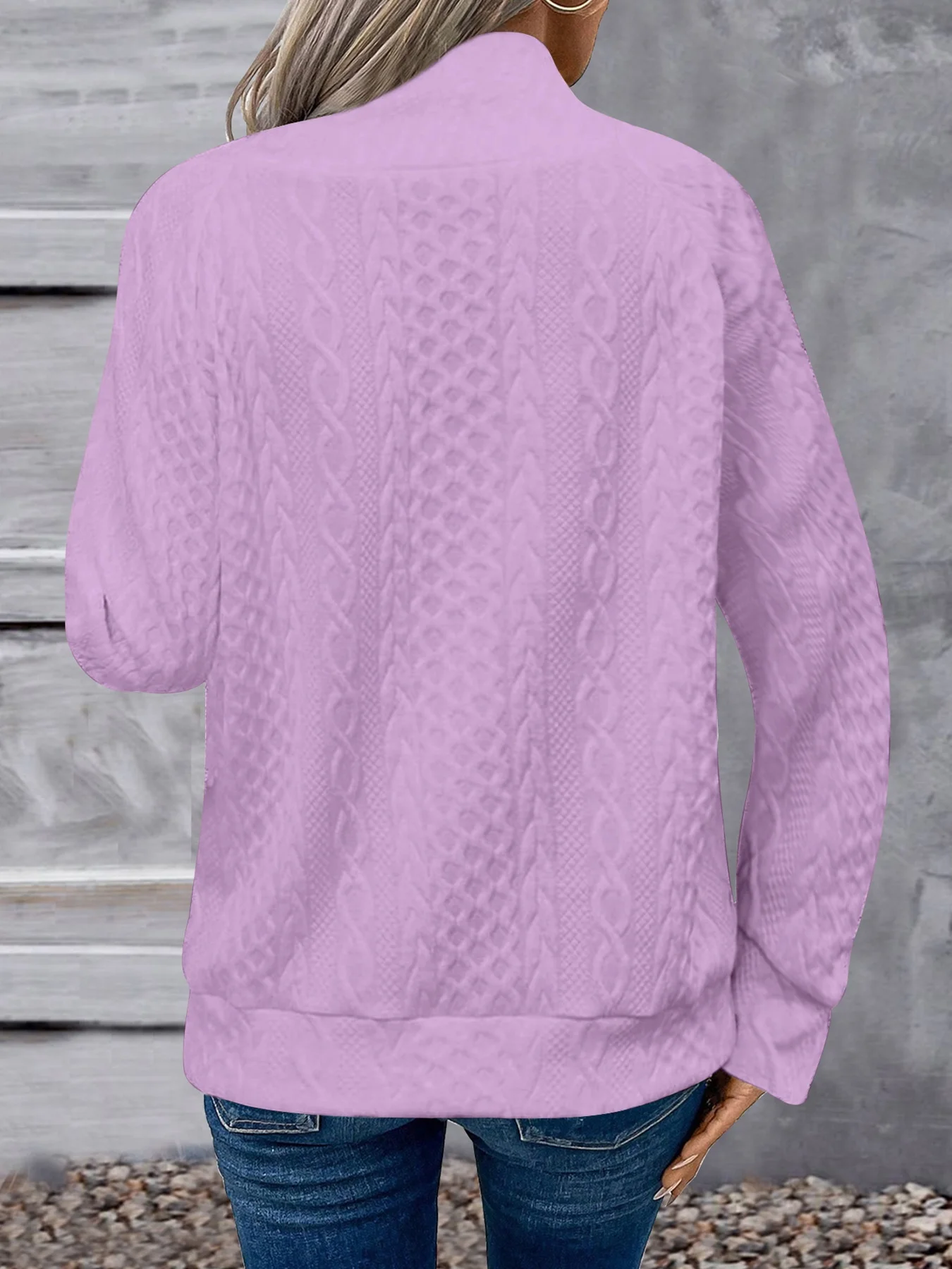 Vintage Turtleneck Geometric Sweatshirt Jacquard