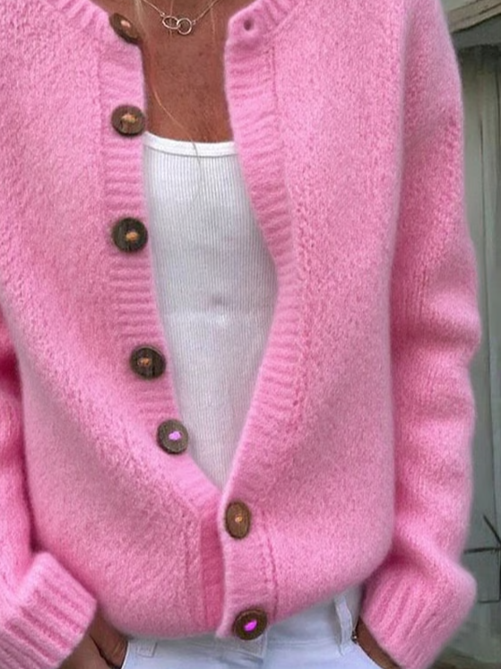 Women Plain Long Sleeve Comfy Casual Printing Cardigan