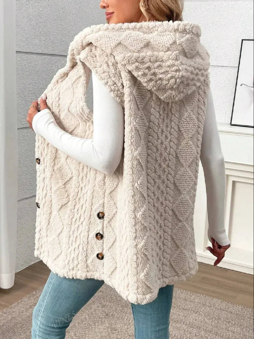 Women Cotton Plain Sleeveless Comfy Casual Cardigan