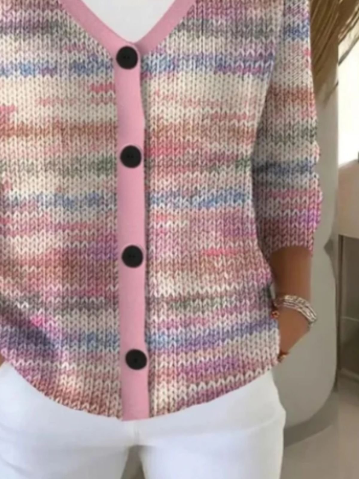 Women Cotton Ombre Long Sleeve Comfy Casual Cardigan